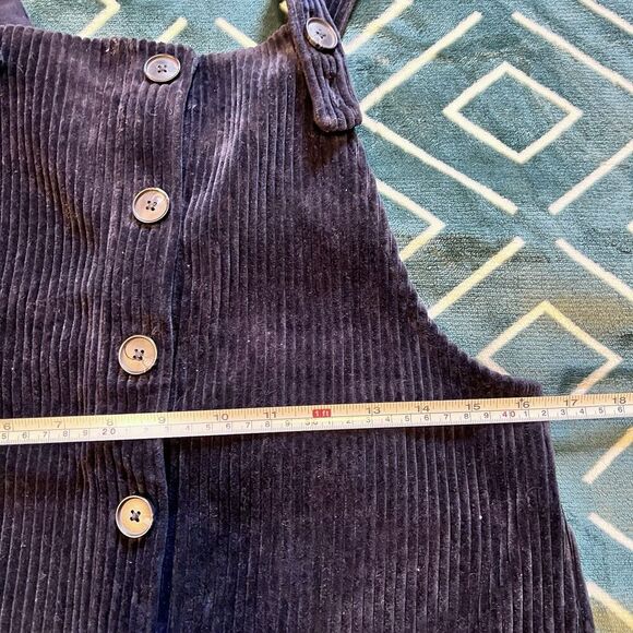 Madewell Texture & Thread Velour Corduroy Overalls Navy Size Small Oversized Fit - Picture 9 of 10